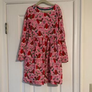 Mini Boden holiday Bird Patterned Kids Dress size 8-9